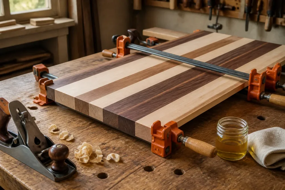 How to Make a Wooden Cutting Board (Beginner-Friendly) — workshop illustration