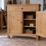 AI-generated editorial illustration of wooden cabinet